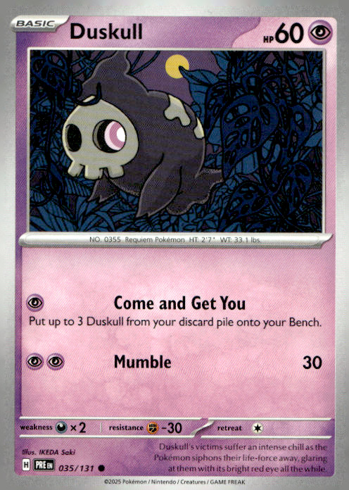Duskull Common SV: Prismatic Evolutions 035/131 NM