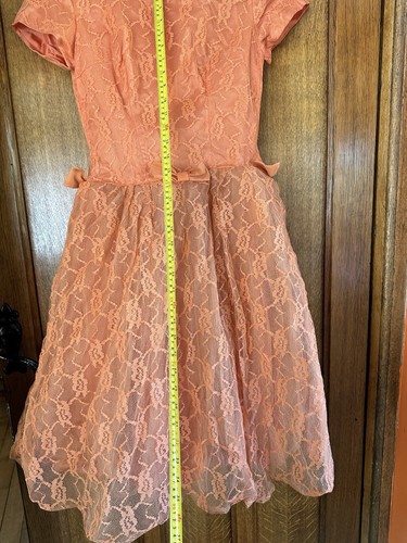 Vintage Cocktail Dress Petticoat Net Layered Underskirt Tiered 1950s Orange - Picture 21 of 24
