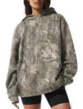 Oversized Leopard Camo Print Hoodie for Women Men Long Sleeve Hooded Sweatshi...