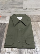 NEW Vintage Sears Perma Prest Green 70s Work Shirt Men's Large 16-16.5 Short Slv