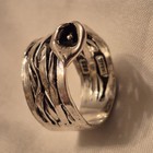 Signed Israel Calla Lily Ring Sterling Silver Woven Band Sz 10 Flower Statement  — photo 6