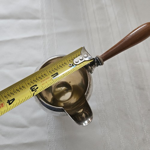 WEBSTER Sterling Footed Brandy Sauce Warmer Pipkin Server - Wooden Handle - Picture 10 of 14