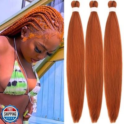 Burnt Orange Braiding Hair Pre stretched Box Braiding Hair Extensions for Kno