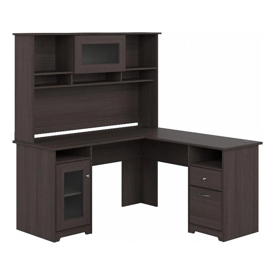 Cabot L Shaped Desk with Hutch in Heather Gray - Engineered Wood - Image 2 of 4