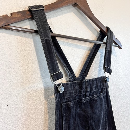 Madewell Adirondack Short Overalls Lunar Wash Black Denim Romper Women’s Small - Picture 3 of 11