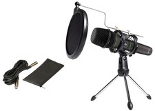 Mackie EM-89D Studio Recording Dynamic Microphone Cable Desk Stand Pop Filter