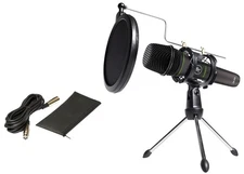 Mackie EM-89D Studio Recording Dynamic Microphone+Cable+Desk Stand+Pop Filter