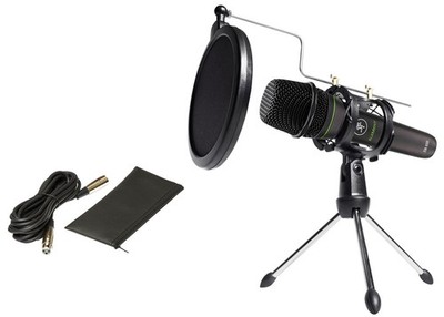 Mackie EM-89D Studio Recording Dynamic Microphone+Cable+Desk Stand+Pop Filter