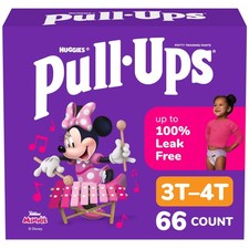 Potty Ups Girls Training Pants 3T-4T 66 Count Pull 32-40 Size Underwear