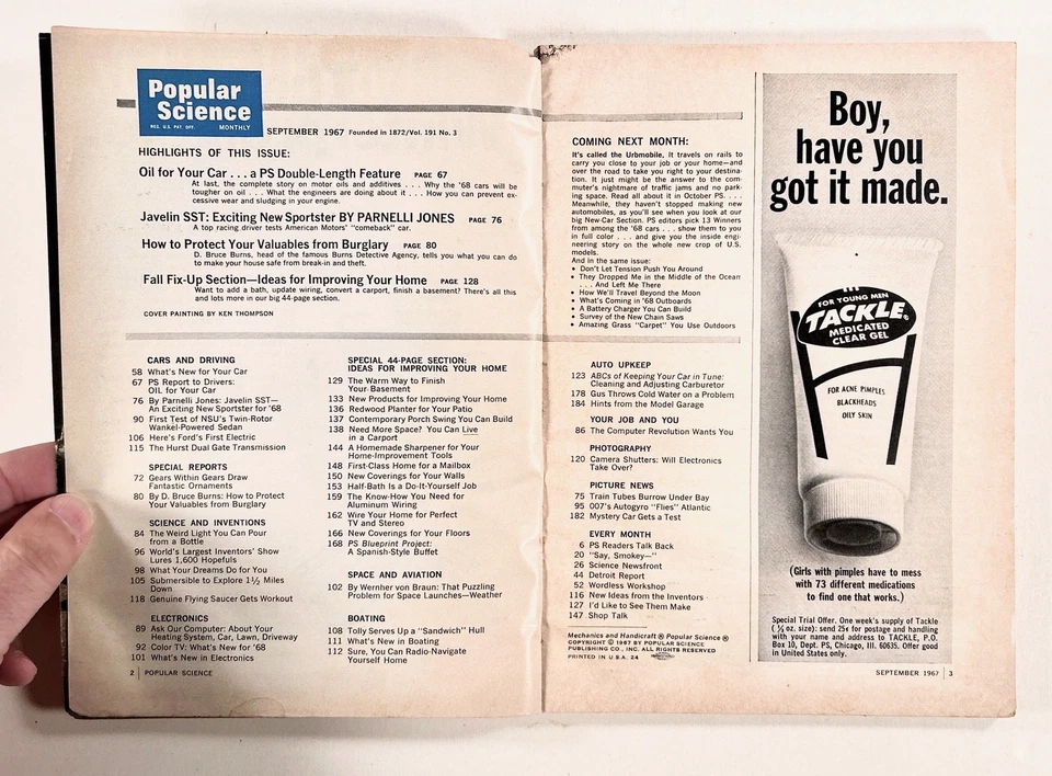 1967 Sep POPULAR SCIENCE "new" SPIROGRAPH TOY Javelin road test COLOR TV dreams - Image 4 of 4