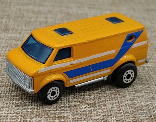 1979 Matchbox Lesney Superfast MB68 Chevy Van Orange/Blue/White Stripes Mint