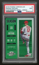 2018 Panini Chronicles #9 Shohei Ohtani  Green Contenders Optic RC /50 PSA 9