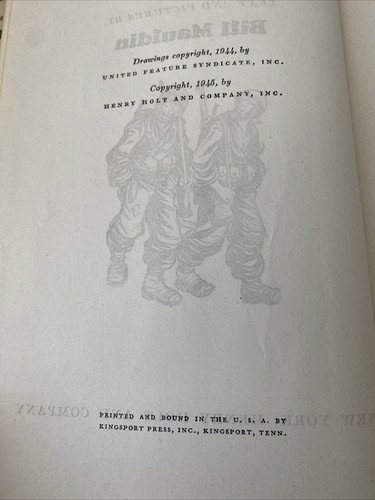 Up Front Bill Mauldin 1945 HC WWII 1st Edition Illustrated, Cartoonist - Picture 7 of 10