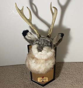 RARE Gemmy Jake The Jackalope Wall Hanging Animated Like Singing Fish Works