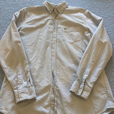 Lacoste Devanlay Mens 40 Oxford Blue Striped Button Down Shirt Logo