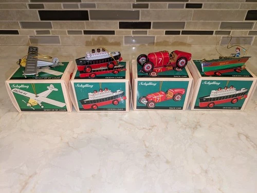 Set of 4 Schylling Collector Series Orrnaments (1990s)