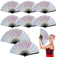 8 PCS Boots on The Ground Fan, Foldable Rave Fans for Line Dancing, Reflectiv...