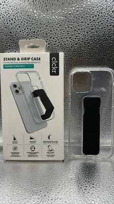 CLCKR iPhone 12 Pro Max Hülle mit Grip Ständer Recycling Material Schwarz