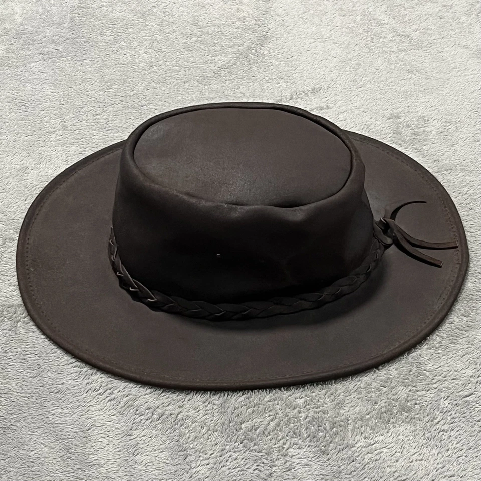 Sombrero Minnetonka XL Marrón Cuero Genuino El Sombrero Plegable Explorador Gorra de Viajero Foto 4 de 4