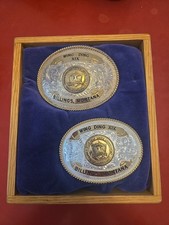 Two Gold Wing Riders Belt Buckles Wing Ding 2...