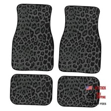Green Leopard Print Car Floor Mats Universal Abstract Cheetah Pattern Black Green Leopard Print Car Floor Mats Universal Abstract Cheetah Pattern Black