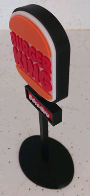 BURGER KING Miniature Restaurant Drive Thru Sign. Custom 3d