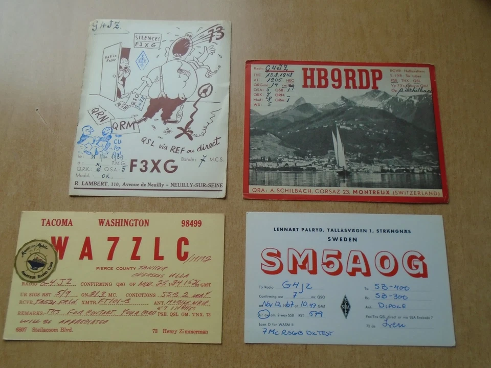 QSL radio cards - 22 x different cards. 1930s to 1980s from various countries. - Image 2 of 4