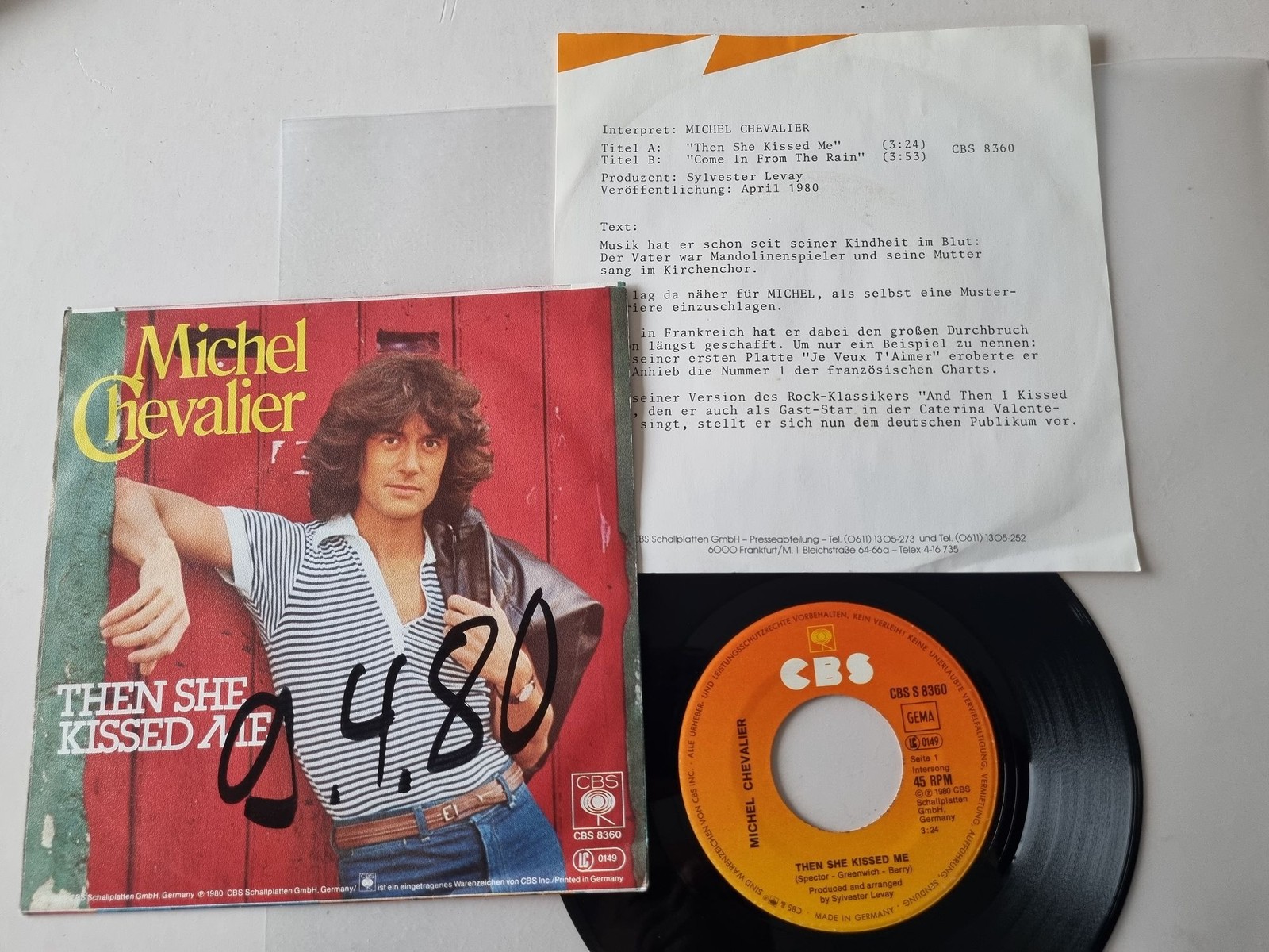Michel Chevalier - Then She Kissed Me 7'' Vinyl Germany PROMO FACTS