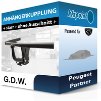 FüR Peugeot Partner 06.2018-Jetzt G.D.W. AnhäNgerkupplung Starr Neu
