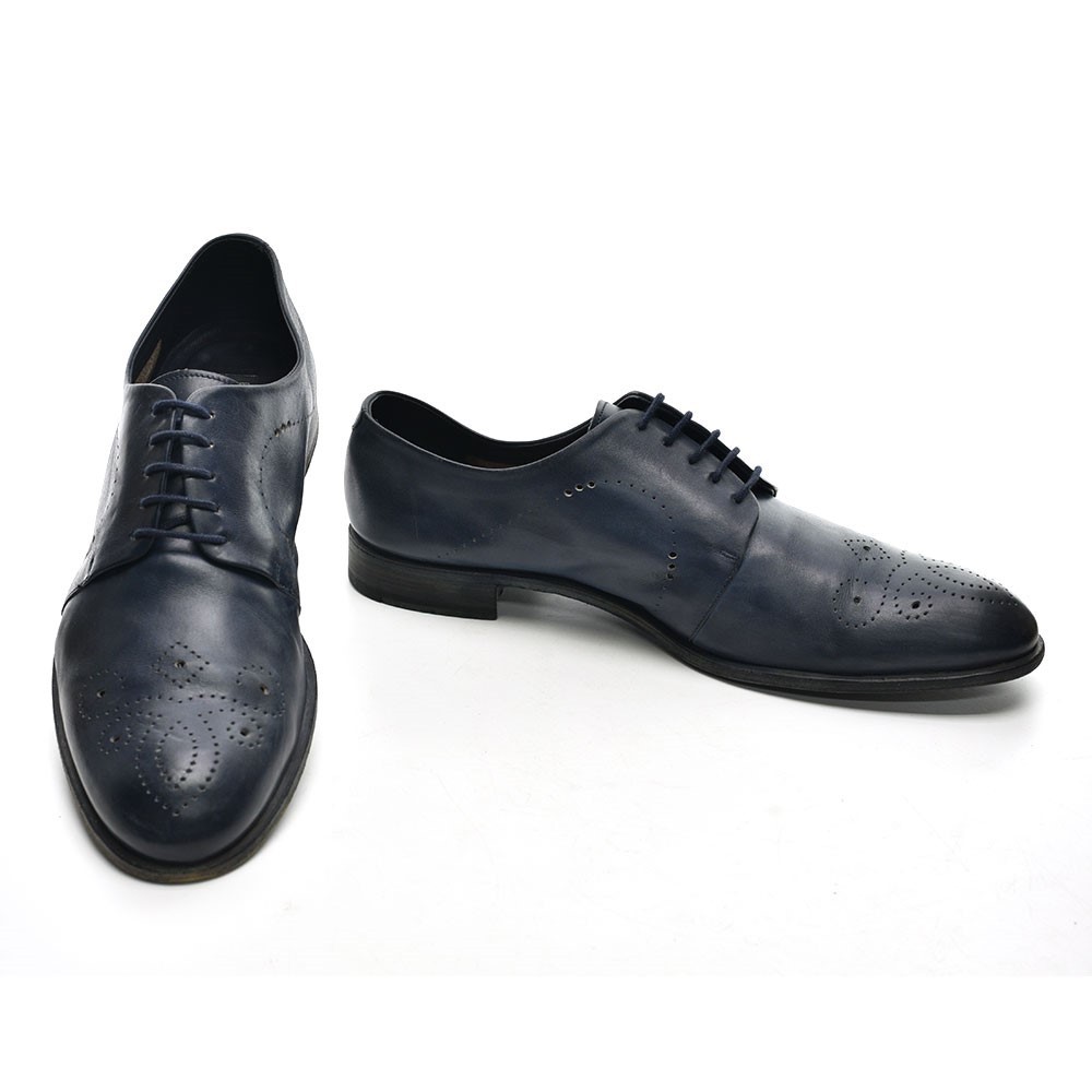 Men Fratelli Rossetti Perforated Brogue Oxfords 11 D Navy  display picture 2