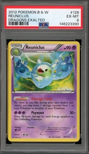 Pokemon Reuniclus Dragons Exalted Holo Secret Rare #126 PSA 6
