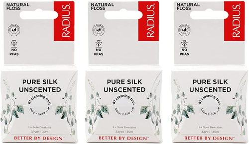 Natural Unscented Silk Dental Floss 33 Yards Compostable Non-Toxic Oral Care & D