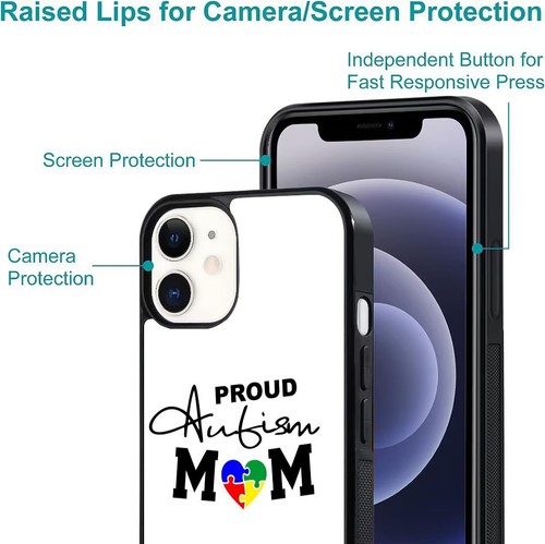 Fitted Case Skin proud autism mom awareness For iPhone SE XS XR Max 5 6 7 8 Plus - Picture 13 of 25