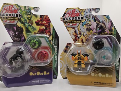 Lot 2 Bakugan Legends 3 Pack Starter Figures Tretorous Ultra Demorc Ultra & More