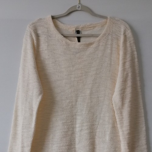 NWT XCVI Womens Cream Long Sleeve Double Layer Pullover Sweater Top Size Large - 第 3/7 張圖片