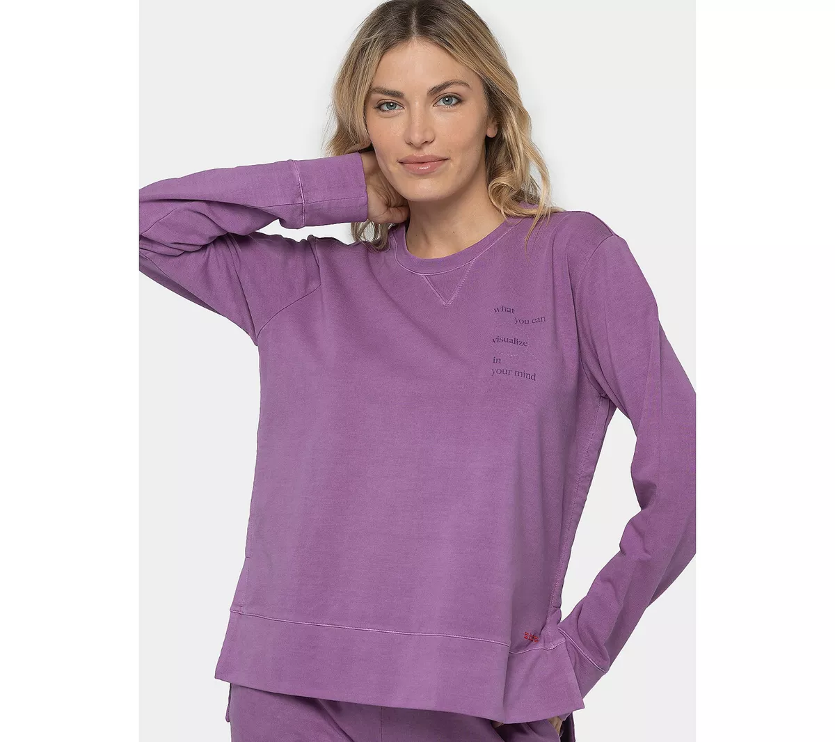 Peace Love World Energy Sweatshirt Women s Top Dusty Lavender Size 1X A520085