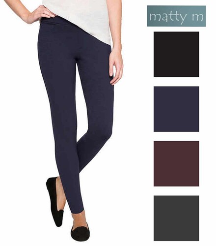 2 PACK Matty M Women's Slub Ponte Pant 