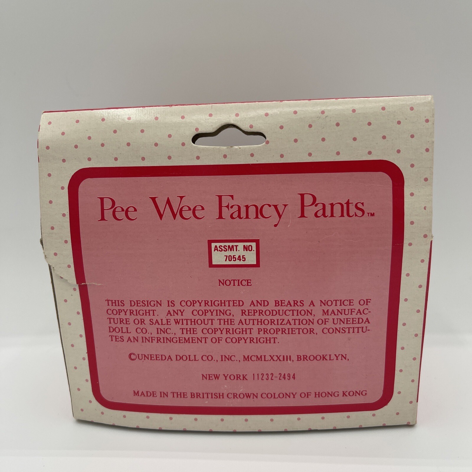 1978 Vintage Uneeda PEE WEE FANCY PANTS Baby Doll NIB No