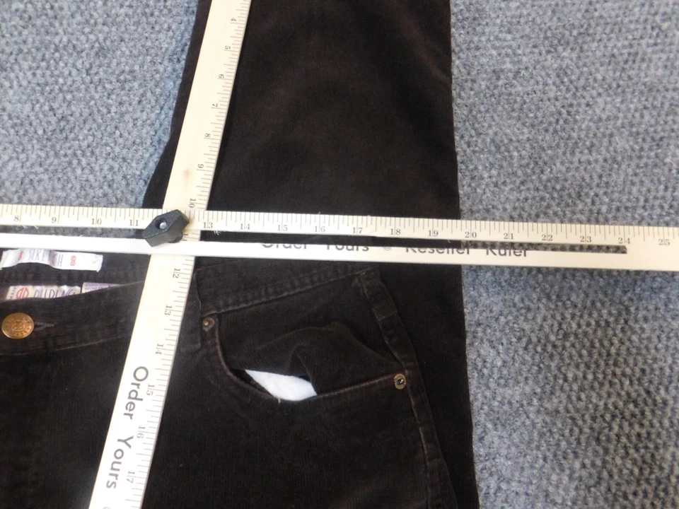 Pantalón capri Bill Blass para mujer 18W marrón recto elástico Foto 4 de 4