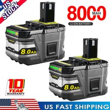 8.0Ah 18Volt For RYOBI P108 18V For One Plus High Capacity Lithium Ion Battery