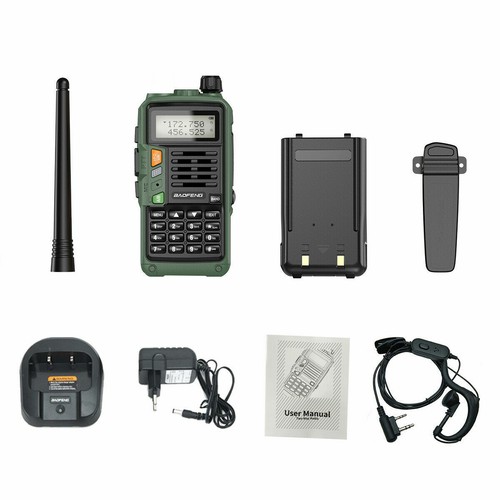 BAOFENG TRI-BAND VHF UHF TWO WAY WALKIE TALKIE RADIO MANI 10W 2800MAH 50KM - Foto 9 di 9