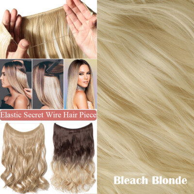 Secret Natural Wire in Hair Extensions Hidden Head Band One Piece Thick as Human
