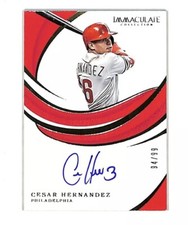 2919 Panini Immaculate Cesar Hernandez 94/99 auto autograph card Phillies