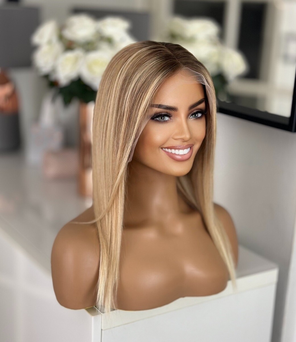 Balayage Warm Blonde Lace 12” 130% DEN Highlight 100% Remy Human