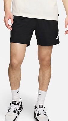 Nike Sportswear Woven Flow Shorts Black and White AR2382-010 Men