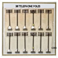 N Scale 36 TELEPHONE POLES READY TO USE BULK PURCHASE Model Power New 1310