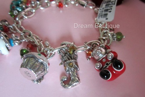 Brighton Holly Christmas Holiday Charm Bracelet NWT $98 - Picture 4 of 6