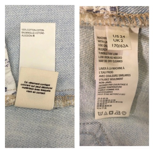 FREE PEOPLE Sidecar Distressed Denim Mini Skirt Light Blue Women's Size 24 NWT - Picture 10 of 10