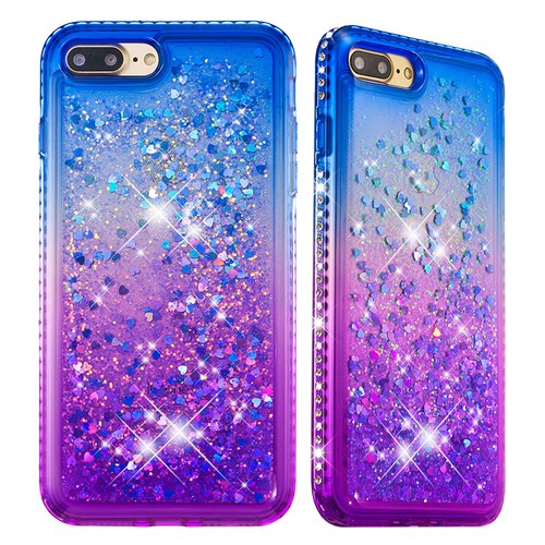 Funda para iPhone 7 Plus/8 Plus con brillo líquido diamante parachoques para niñas - Imagen 14 de 25