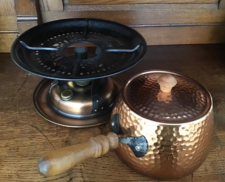 ANTIK Feuerzangenbowle, Fleisch-Fondue KUPFER  Rechaud (Bedienungsanleitung) - Bild 3 von 4